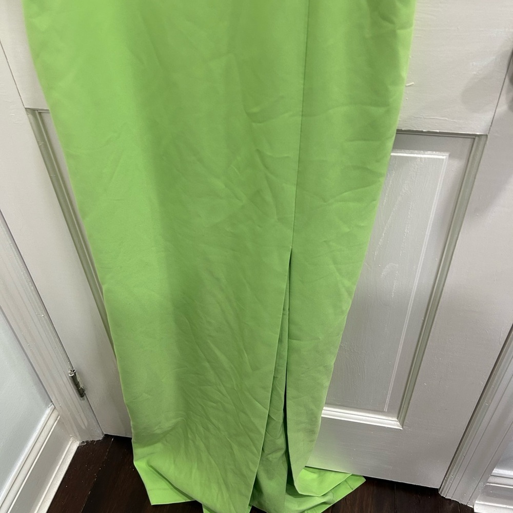 Strapless Ruffle Green Dress - Picture 6 of 9